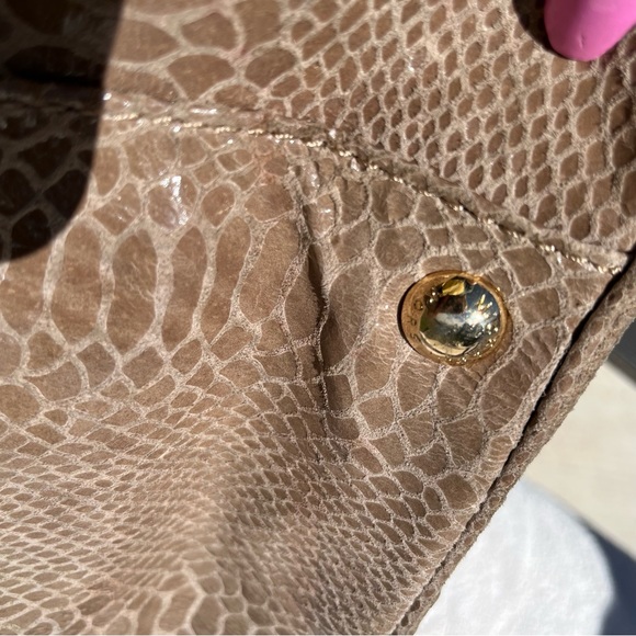 Michael Kors Tan Python Leather Double Handle Bag EUC - Picture 3 of 14
